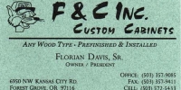 F & C, Inc Custom Cabinets